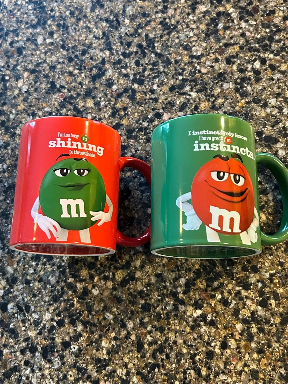 NEW M&M'S Red & Green Character Mugs Set